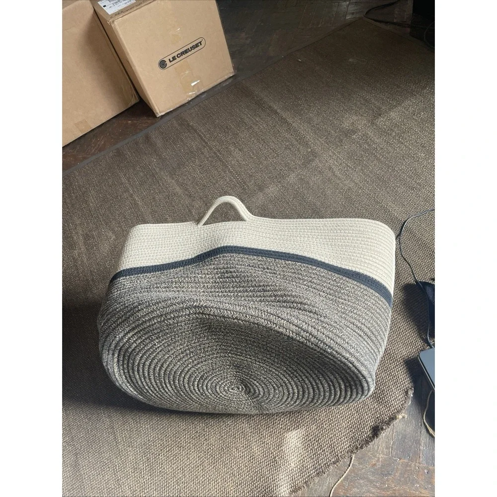 XLarge Cotton Rope Woven Laundry Basket Measurements In Photos